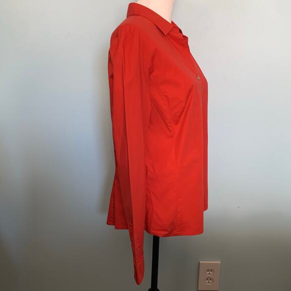 Ann Taylor Stretch Red Button Down Shirt Size 14 - Picture 6 of 8